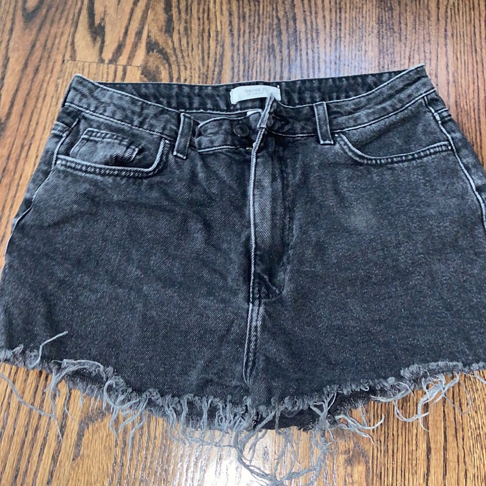 Black jean shorts